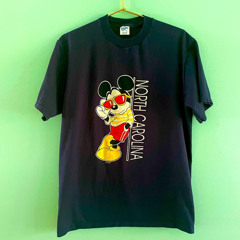 Vintage Mickey Mouse shirt North Carolina 90s NC UNC Hornets Panthers Tarheels
